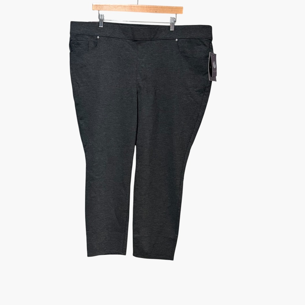 Gloria Vanderbilt Avery Pull On Slim Performance Ponte Pants Grey 24W Short NWT